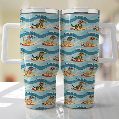 Shineful Tumbler Dachshund Surfing