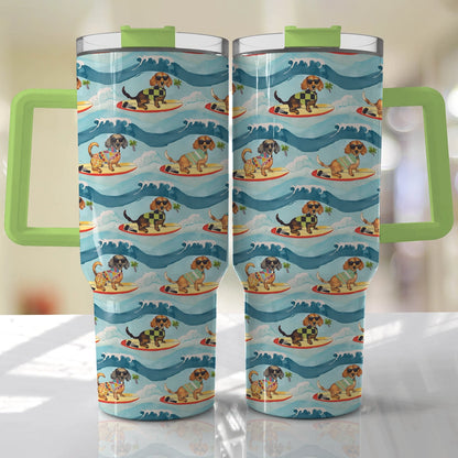 Shineful Tumbler Dachshund Surfing