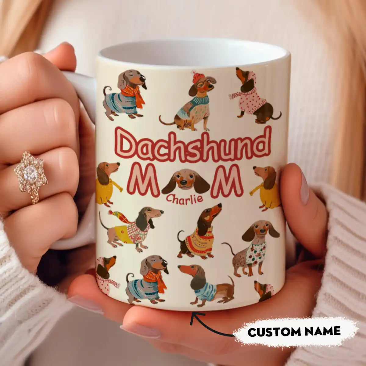 Shineful Ceramic Mug Personalize Dachshund Mom