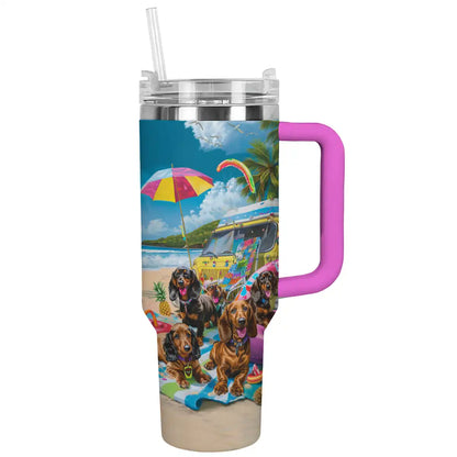 Shineful Tumbler Dachshund Beach Vibe