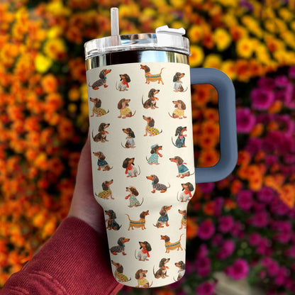 Dachshund 40 Oz Shineful™ Tumbler Funny Wiener Mn8 Navy 40Oz