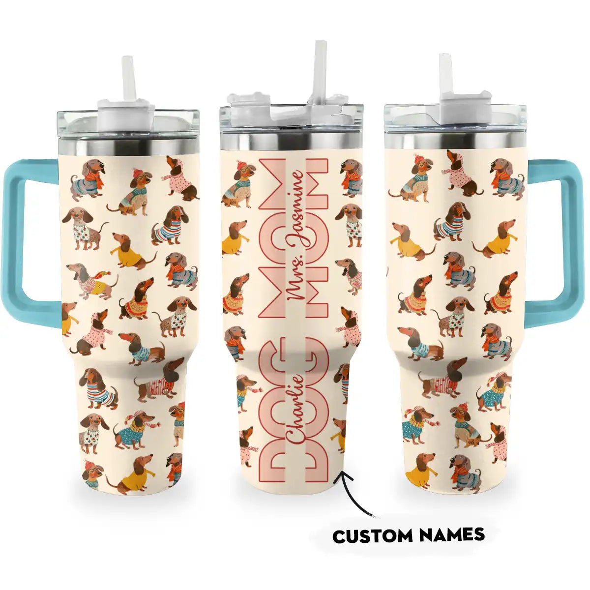 Shineful Tumbler Personalize Dachshund's Mom All Season