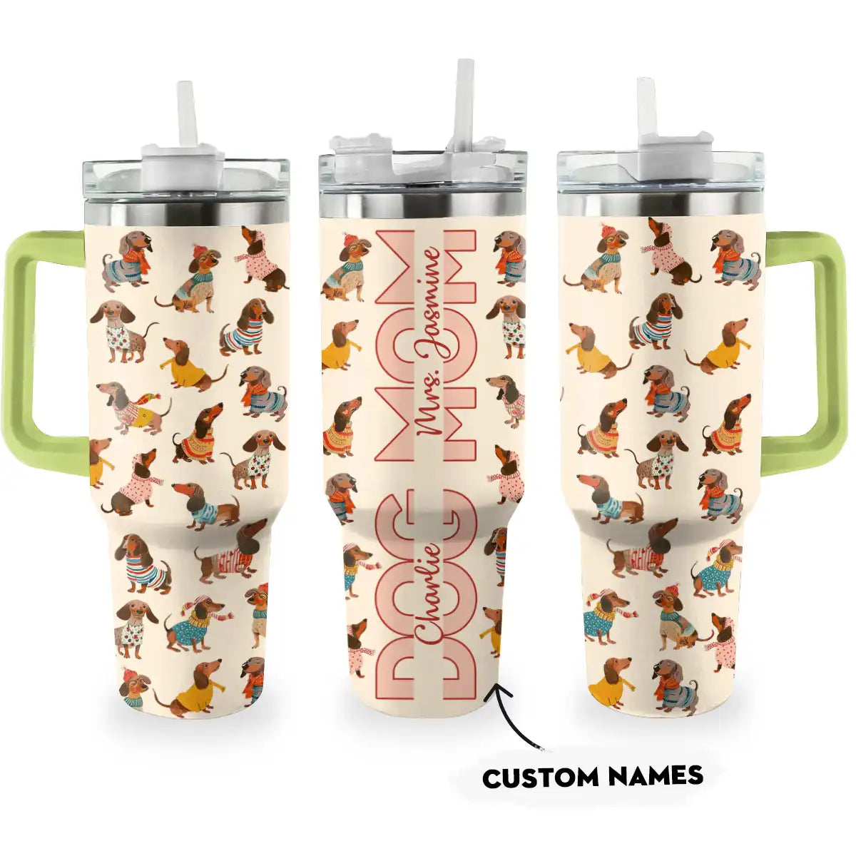 Shineful Tumbler Personalize Dachshund's Mom All Season