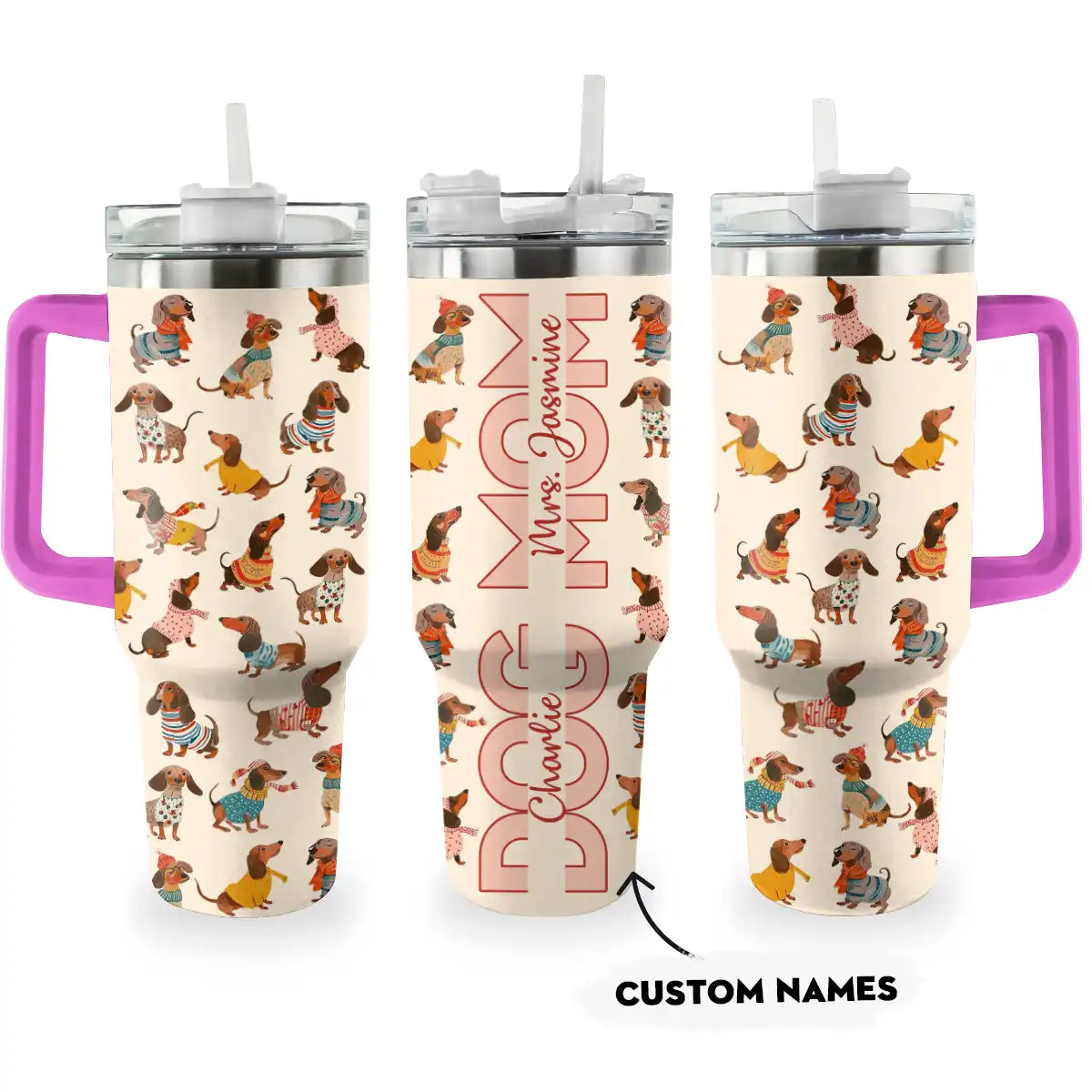 Shineful Tumbler Personalize Dachshund's Mom All Season