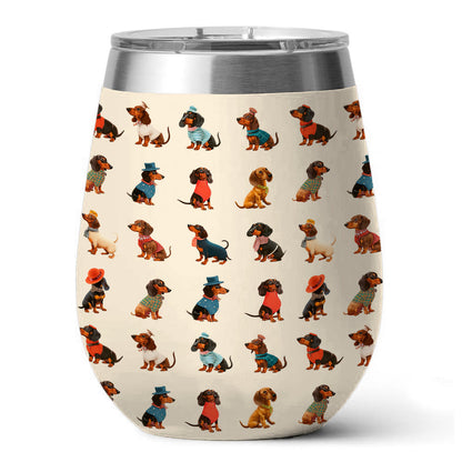 Dachshund 12 Oz Shineful™ Wine Tumbler Multi-Style Mn8 12Oz