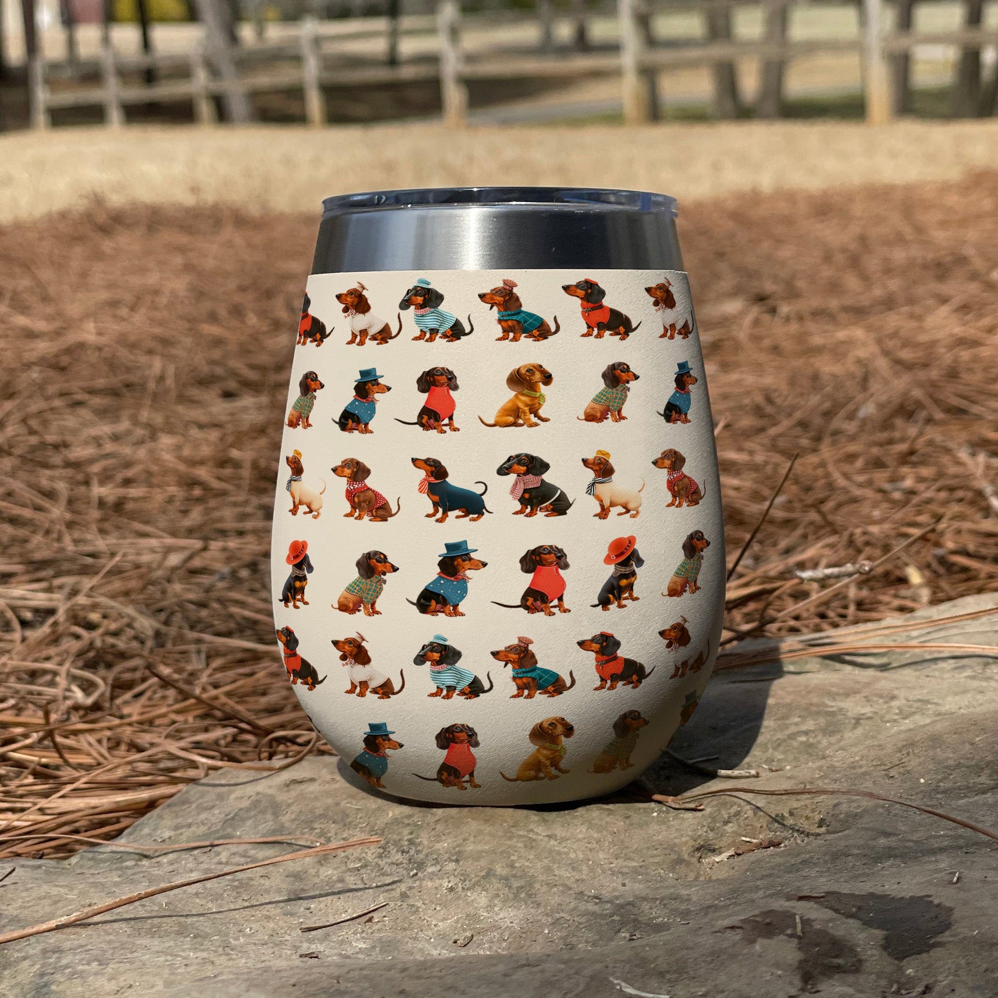 Dachshund 12 Oz Shineful™ Wine Tumbler Multi-Style Mn8 12Oz