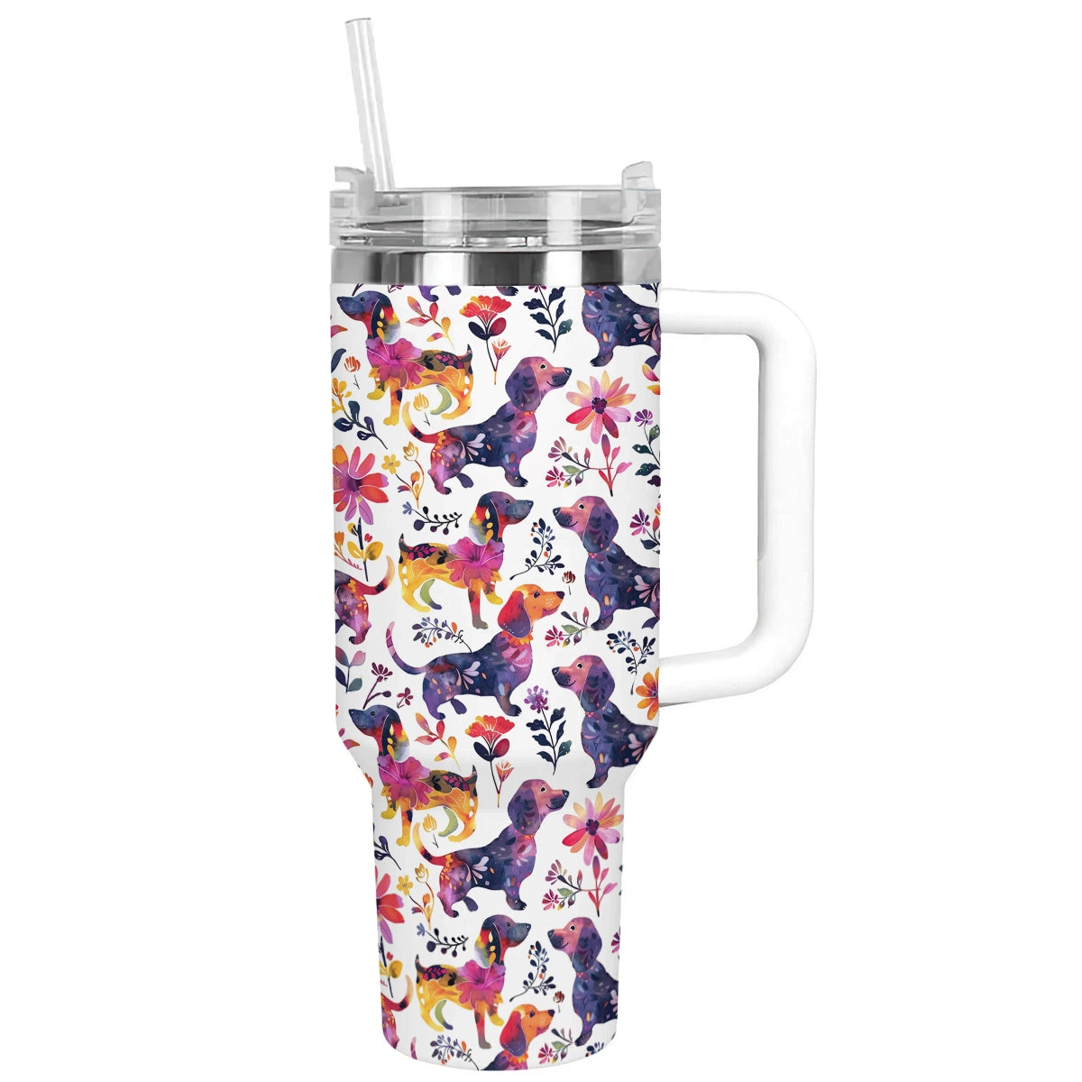 Shineful Tumbler Brighten Dachshund Flower