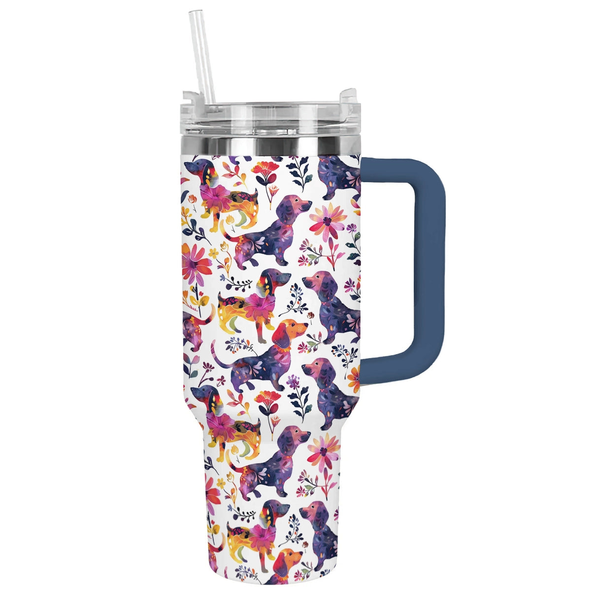 Shineful Tumbler Brighten Dachshund Flower