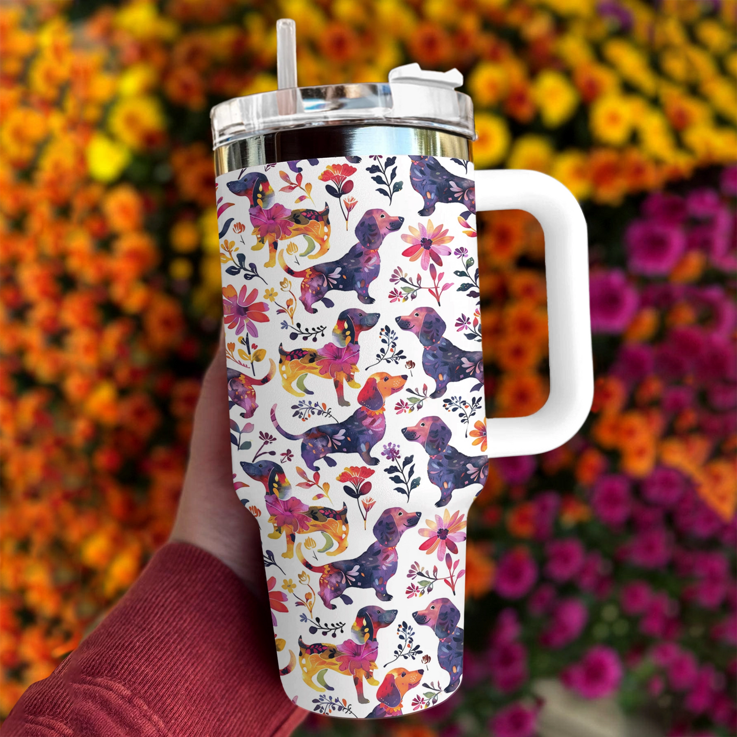 Shineful Tumbler Brighten Dackel Blume