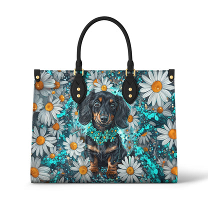 Glänzende Ledertasche Dackel Daisy