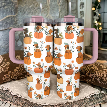 Shineful Tumbler Dachshunds In Pumpkin Pots