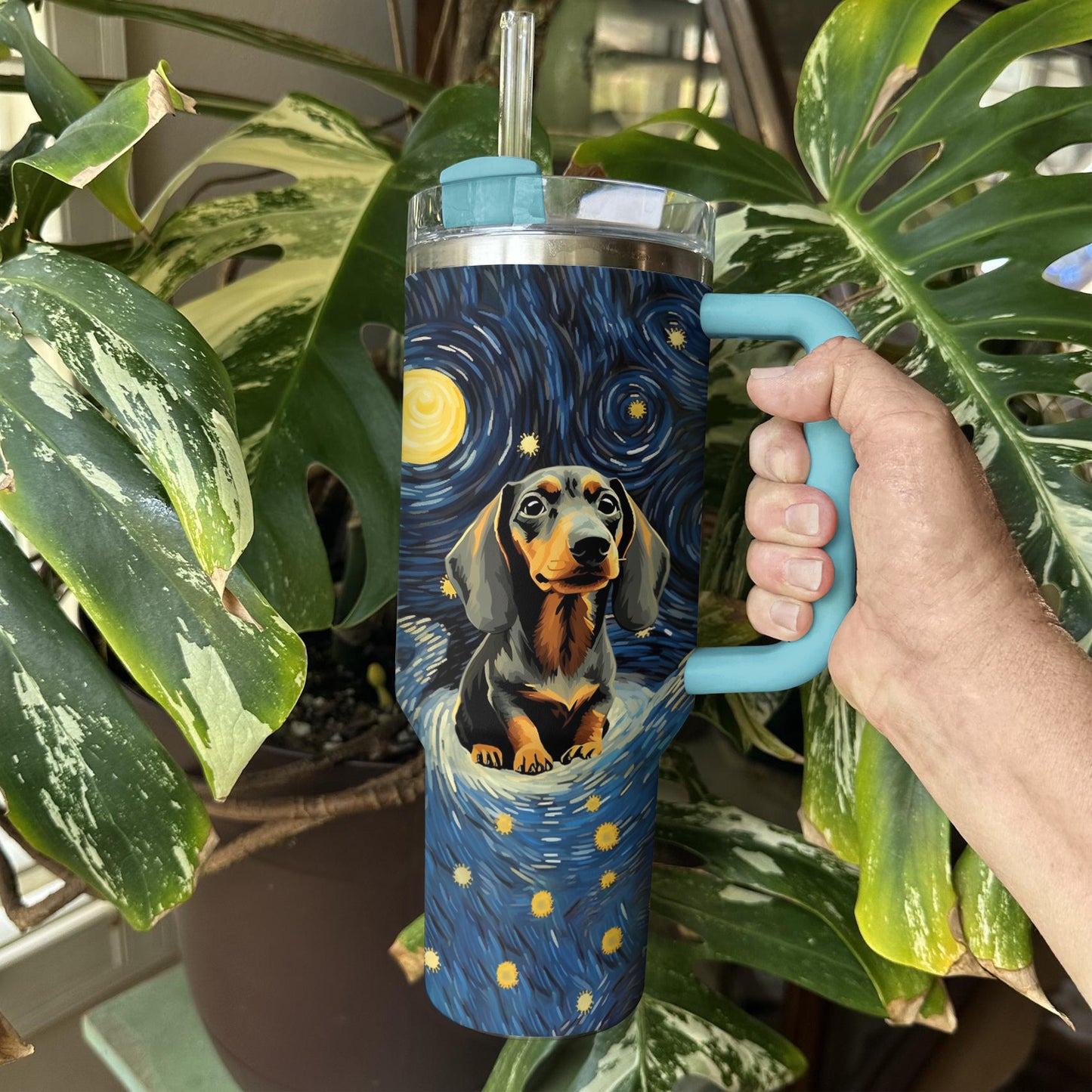 Shineful Tumbler Dachshund Starry Night