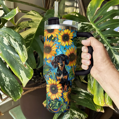 Shineful Tumbler Dachshund Blooming Bliss