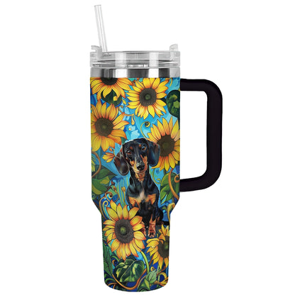 Shineful Tumbler Dachshund Blooming Bliss