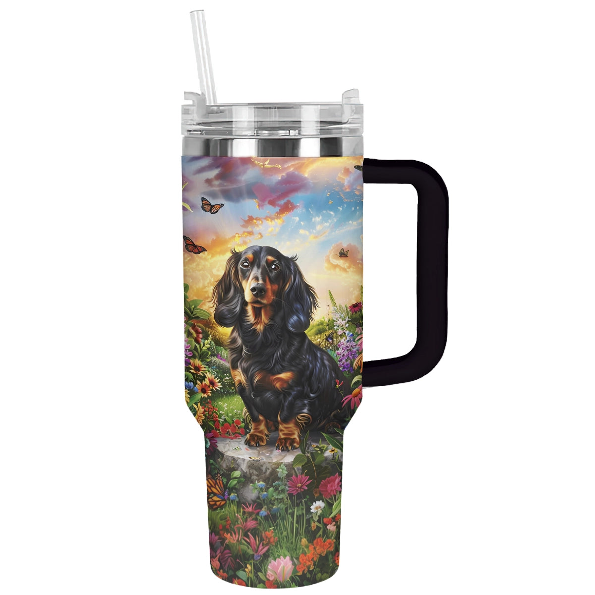 Shineful Tumbler Dachshund Garden Bliss