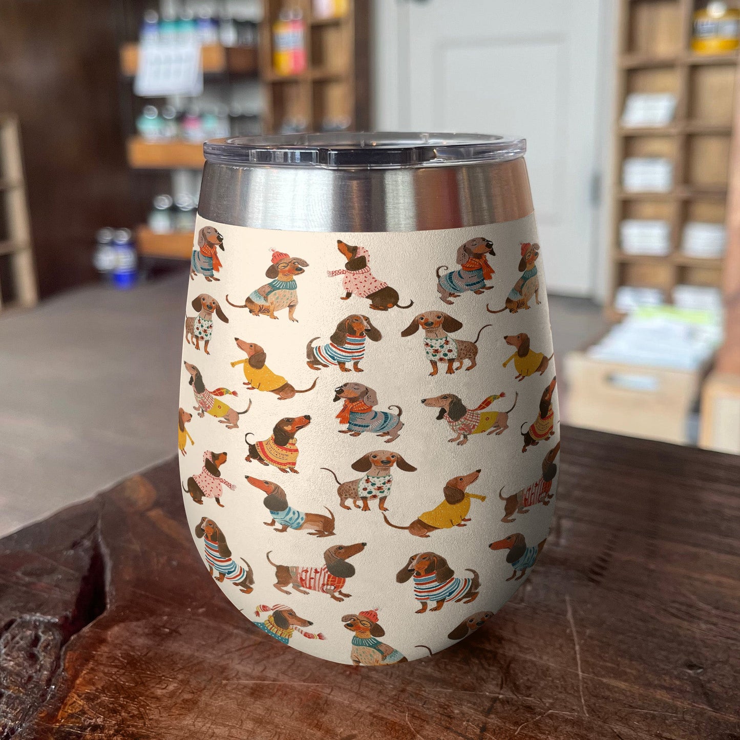 Dachshund 12 Oz Shineful™ Wine Tumbler Style Wiener Mn8 12Oz