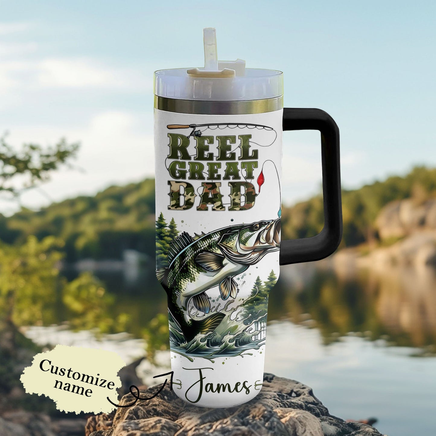 Shineful Tumbler Personalized Reel Great Dad