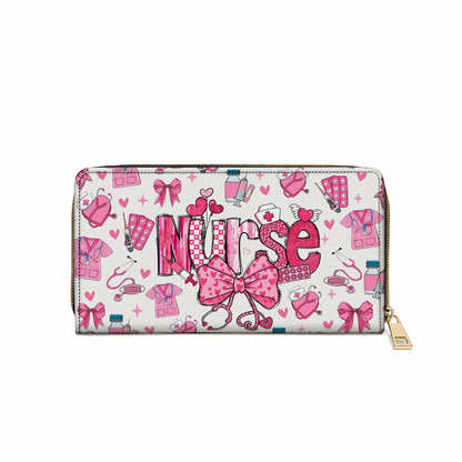 Shineful Leather Clutch Purse With Wristlet Strap Handle Nurse Valentine