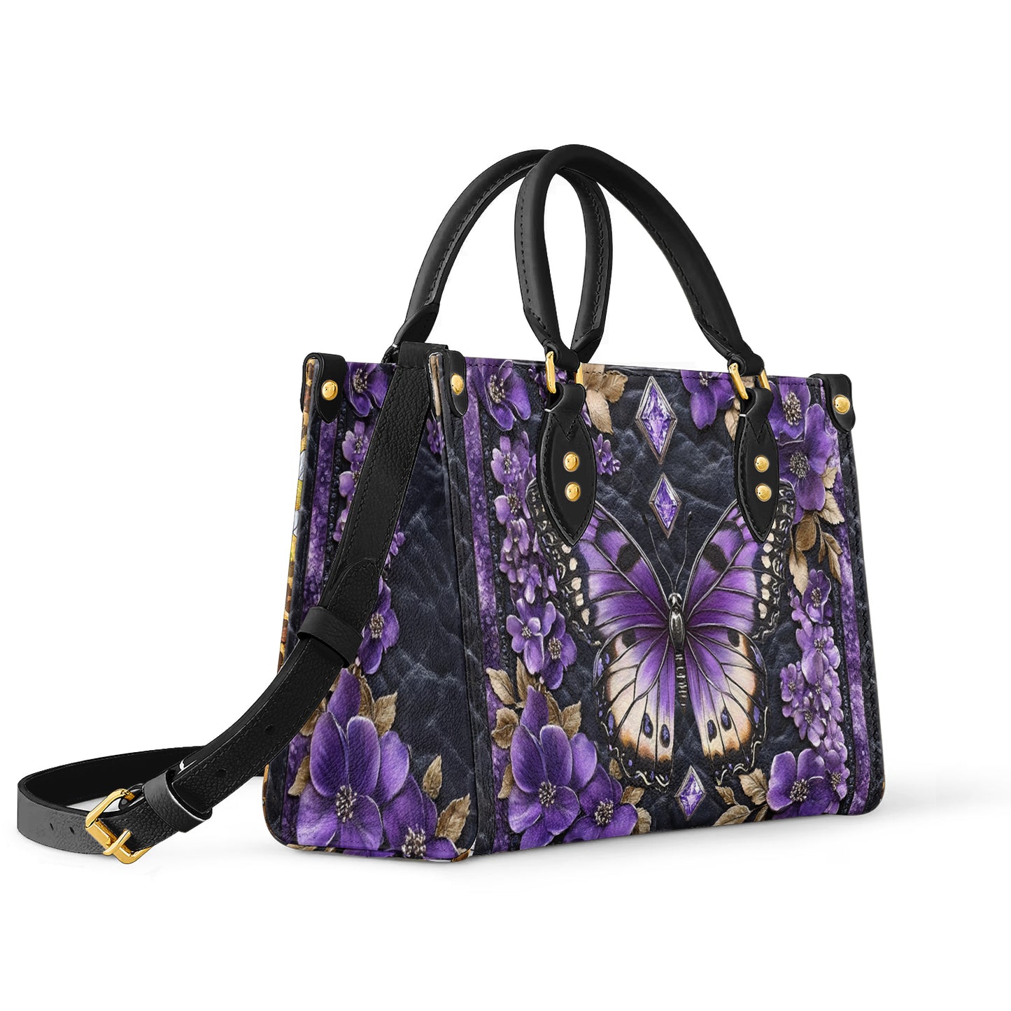 Shineful Leather Bag Purple Whimsy Blossom