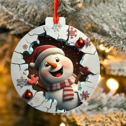 Shineful 2D Acrylic Ornament Happy Snowman