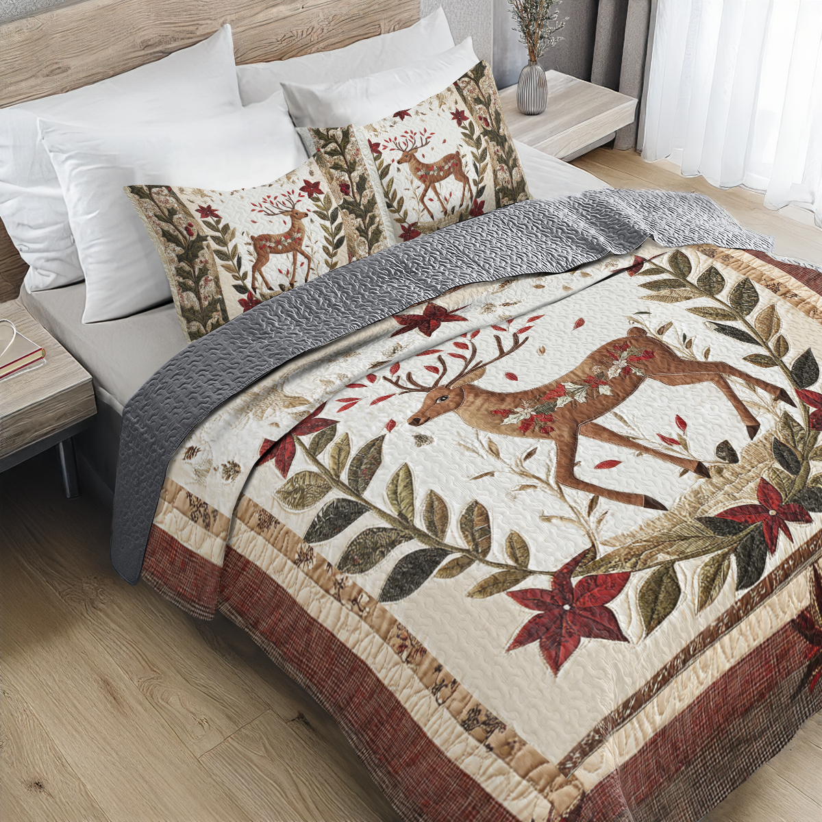 Shineful All Season Quilt 3-Piece Set - Vintage Christmas Voyage