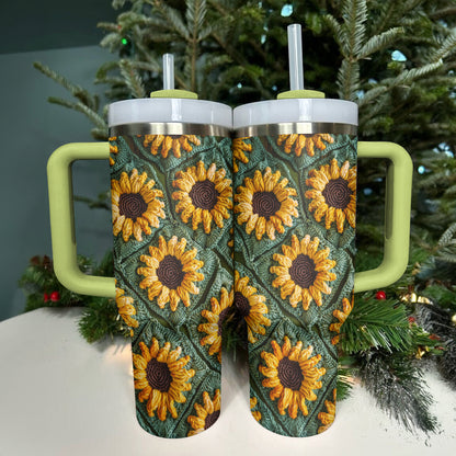 Shineful Tumbler Golden Sunflower Threads