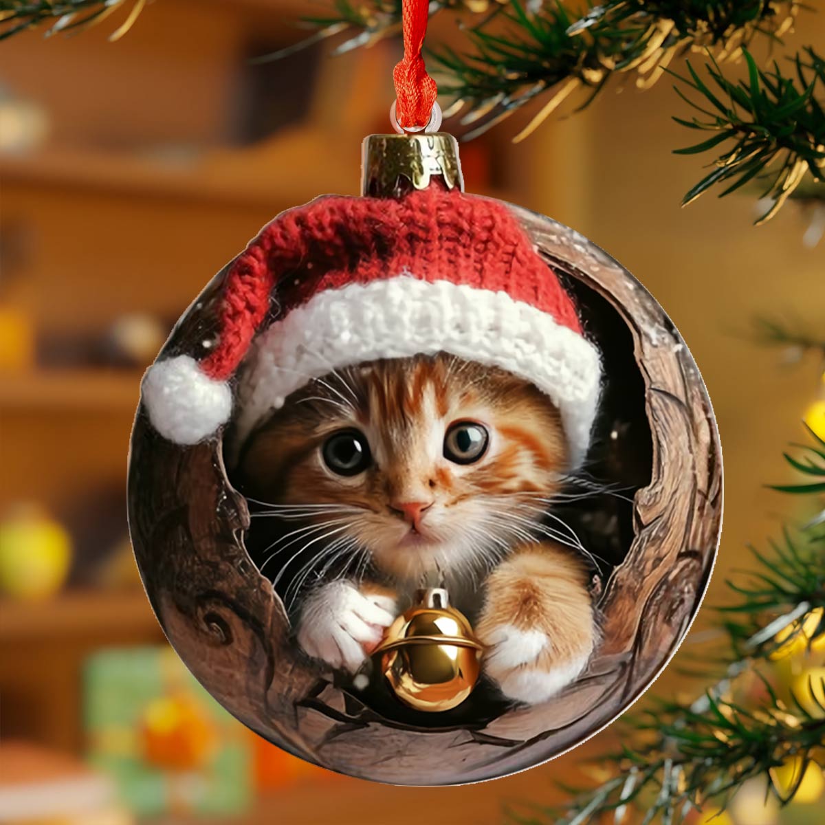 Shineful Acrylic Ornament Kitty Christmas