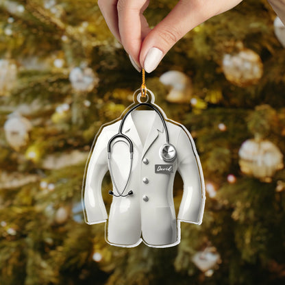 Shineful Personalized 2D Acrylic Ornament - Doctor's White Coat