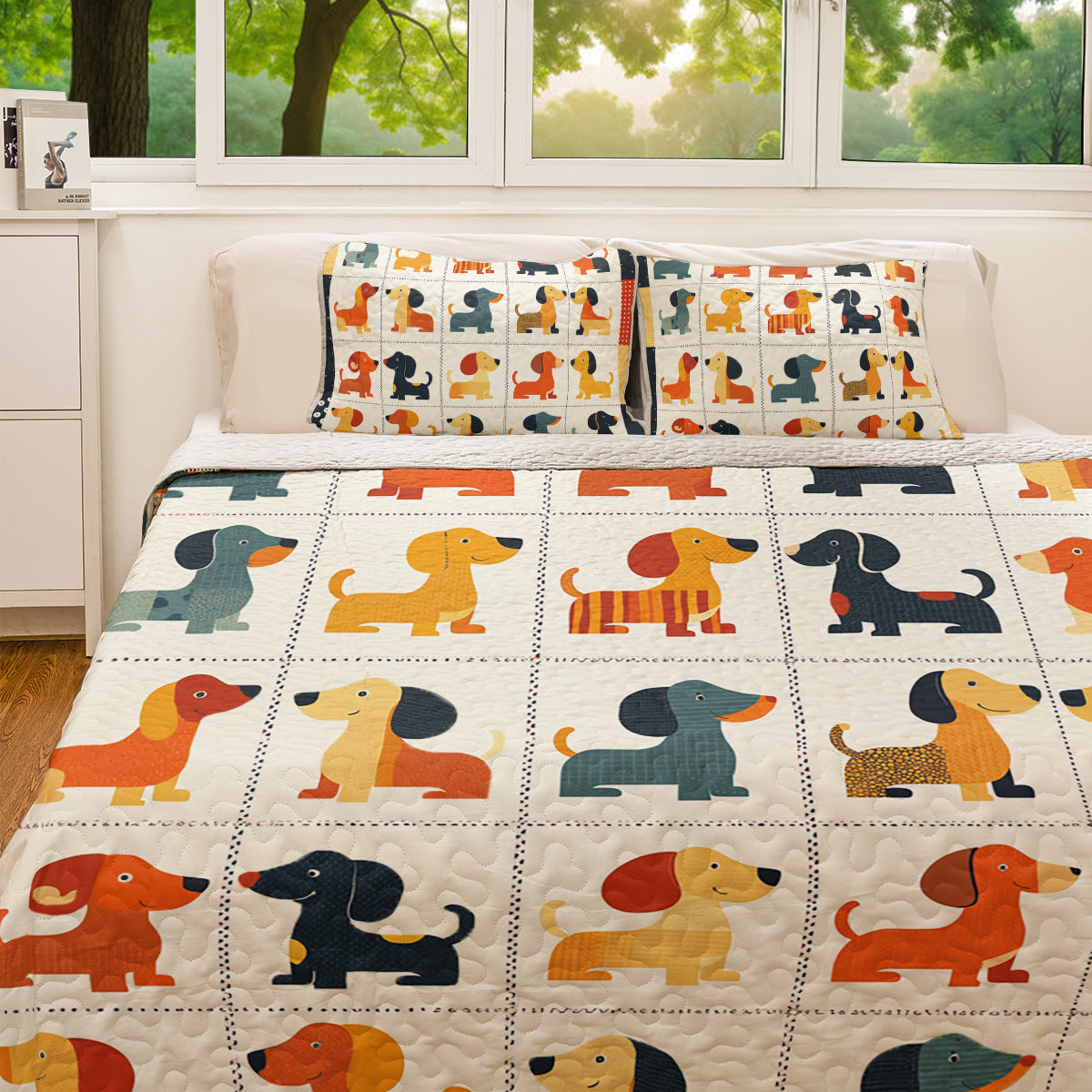 Shineful All Season Quilt 3-Piece Set Dachshund Delights