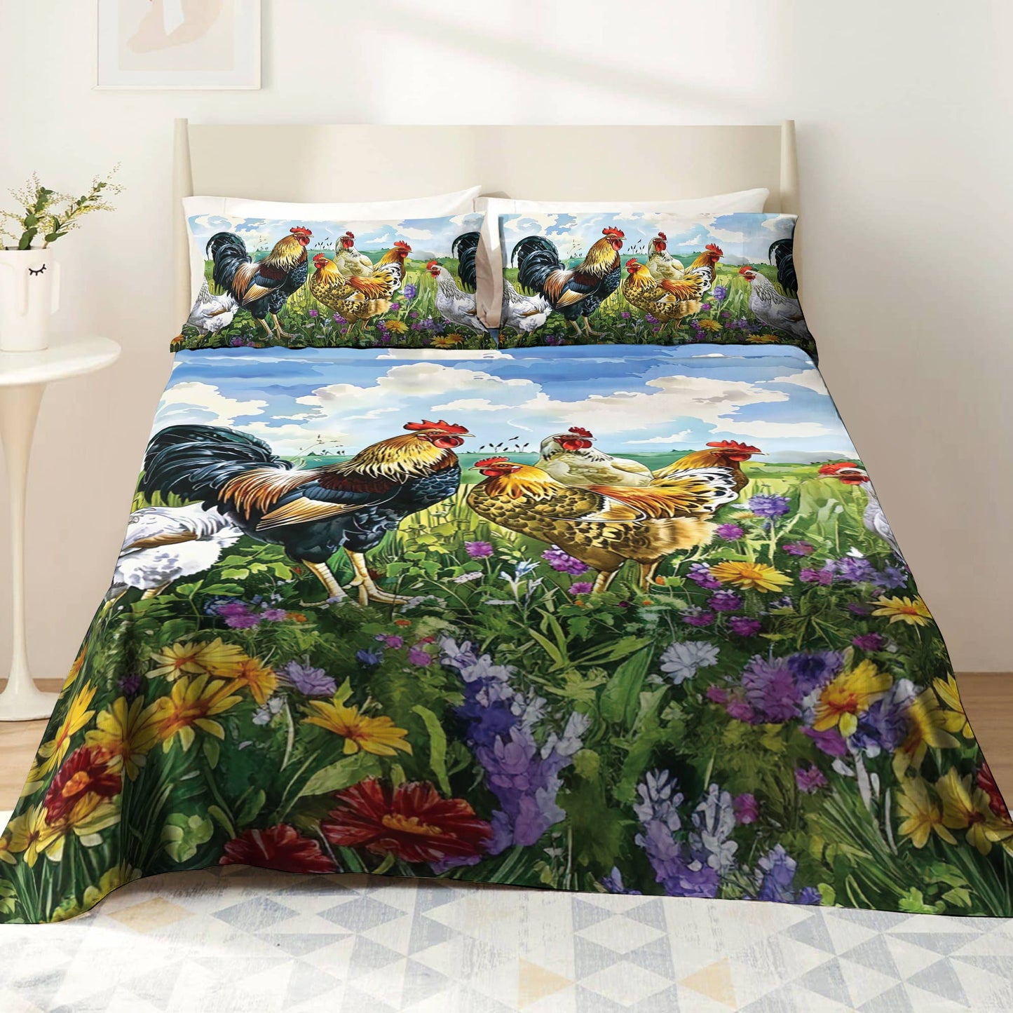 Shineful 4-Piece Bed Sheet Set Barnyard Dreams