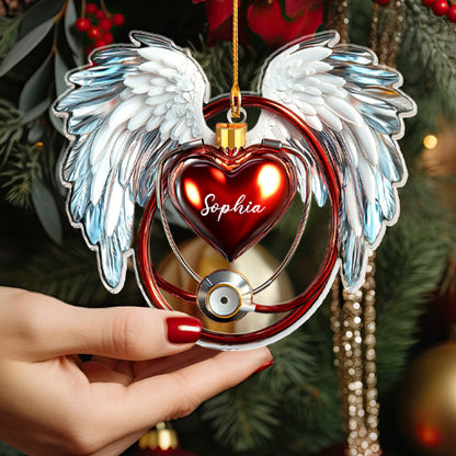 Shineful Personalized 2D Acrylic Ornament - Angel Heart Nurse