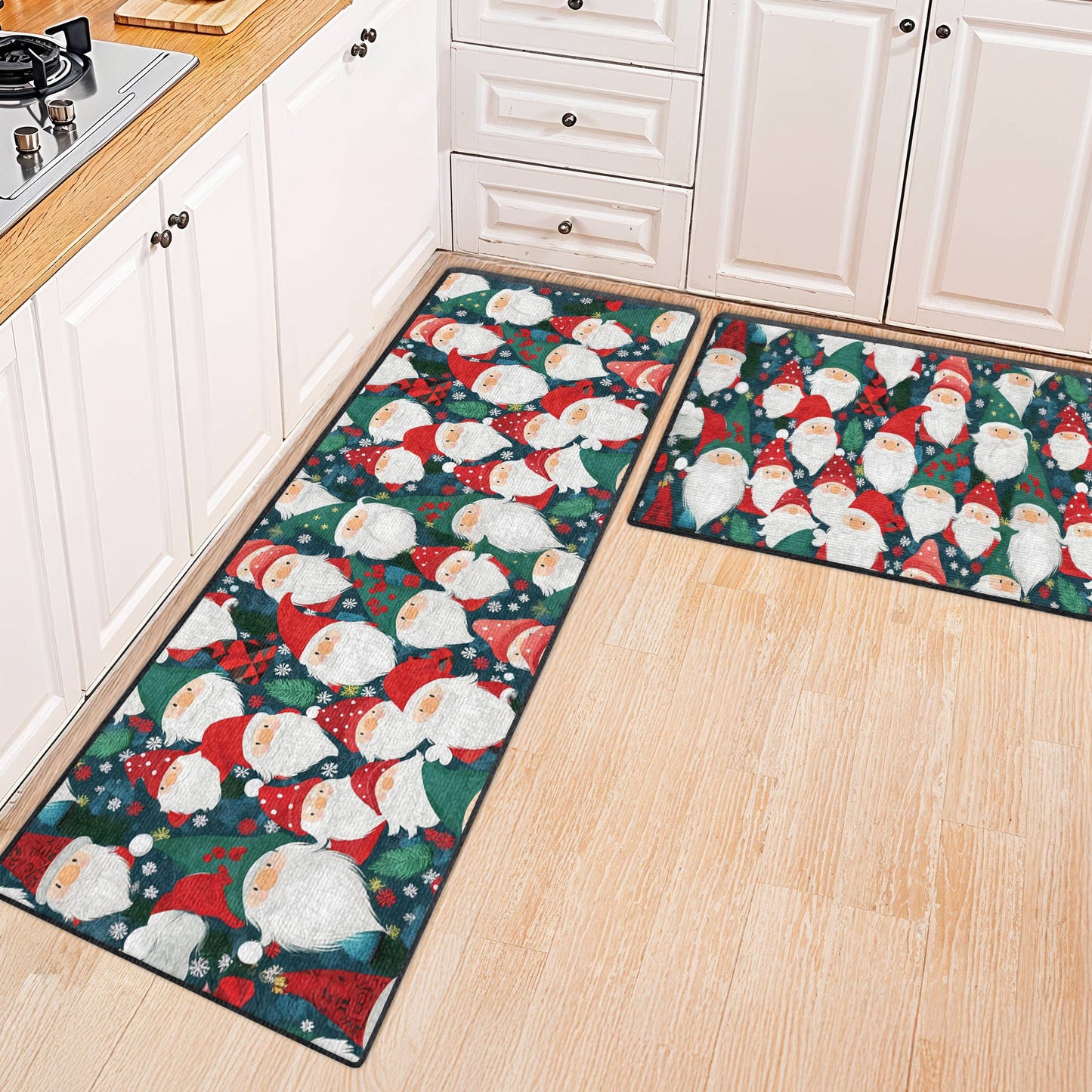 Shineful Ultra-Thin Non Skid Floor Mat, Kitchen Rugs  Santa Cheer