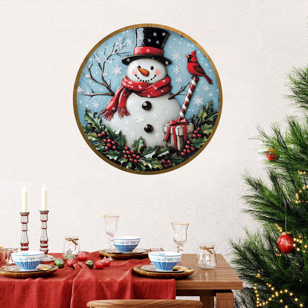 Shineful 2D Metal Sign Snowmen Happy