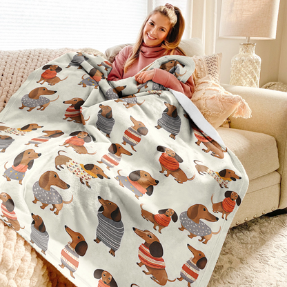 Shineful Fleece Blanket Dachshund Cute