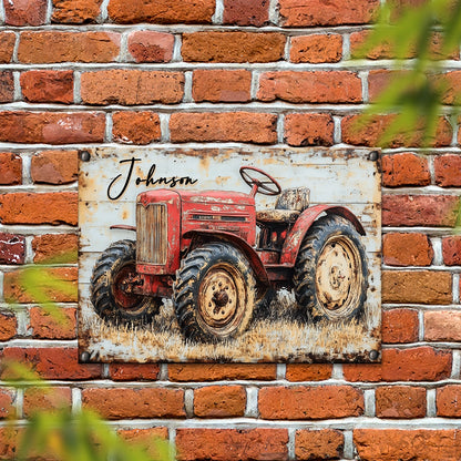 Shineful 2D Metal Sign Personalized Rustic Tractor