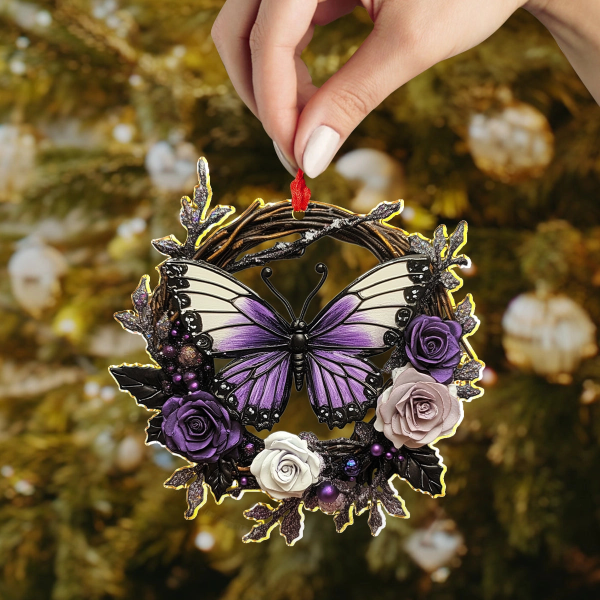 Glänzendes 2D Acrylornament Mystic Twilight Butterfly