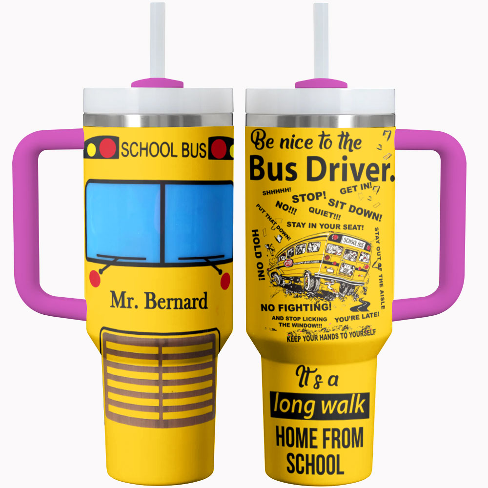 Busfahrer Shiny Tumbler Seien Sie nett zum Busfahrer personalisiert