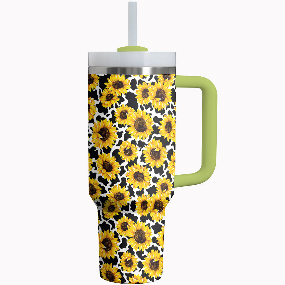 Sunflower Shineful Tumbler Sunflower Cow Pattern