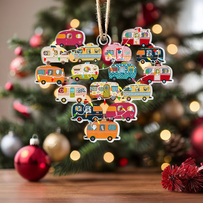 Shineful Acrylic Ornament Festive Camper Caravan