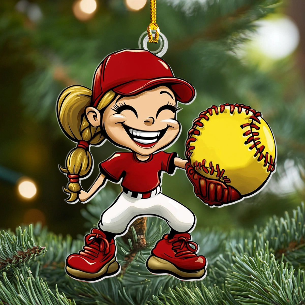 Shineful 2D Acrylic Ornament - Softball Superstar Spark