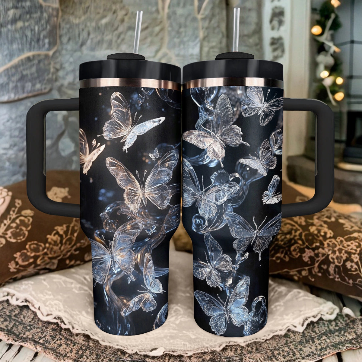 Shineful Glossy Tumbler Midnight Butterfly Glow