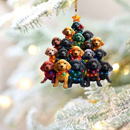 Shineful 2D Acrylic Ornament Cuteness Overload Dachshunds Christmas