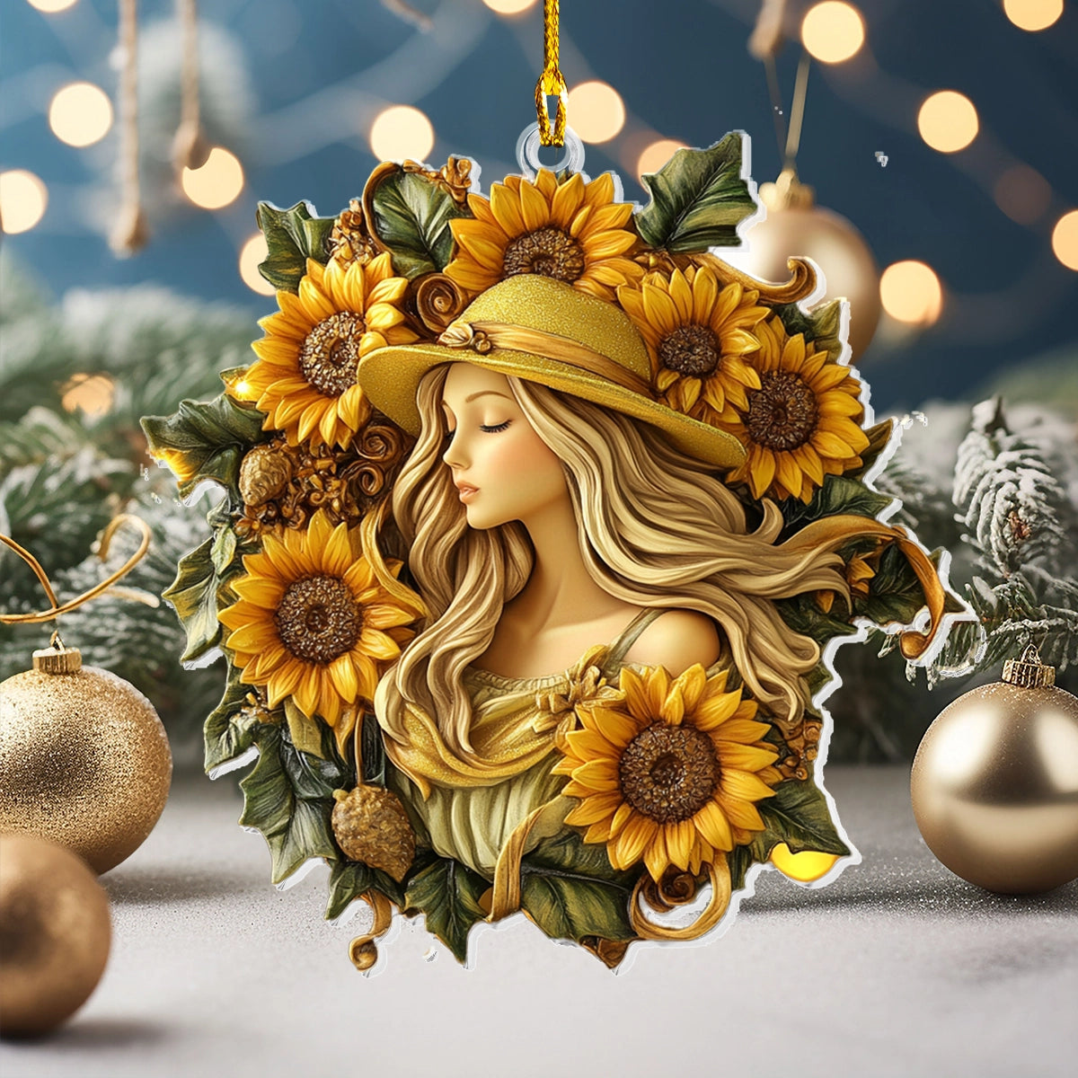 Shineful 2D Acrylic Ornament Fields of Gold Sunflower