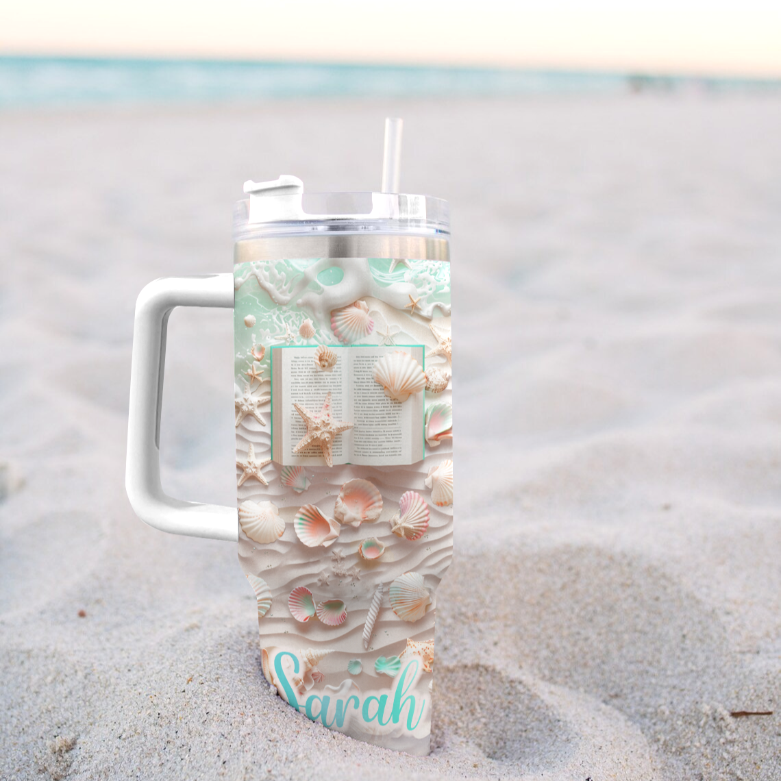 Shineful Personalized Tumbler Pastel Beach Reads