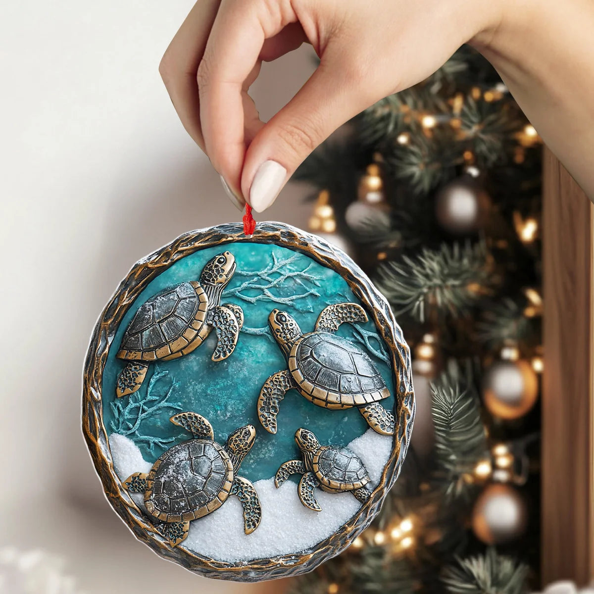 Shineful 2D Acrylic Ornament Family Tide Sea Turtle