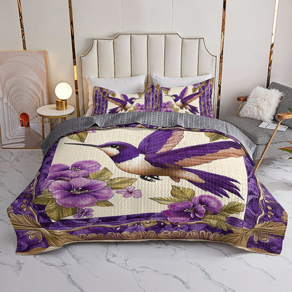 Shineful All Season Quilt 3-Piece Set - Hummingbird Violet Flight