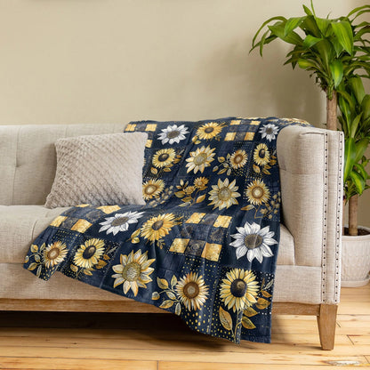 Shineful Fleece Blanket Inelegance Sunflowers