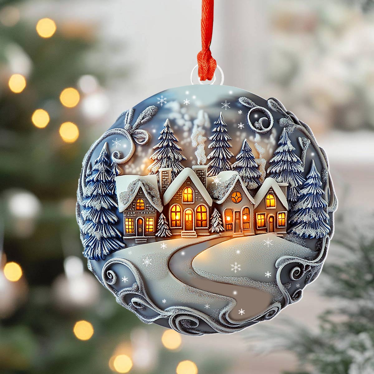 Shineful 2D Acrylic Ornament Winter Night