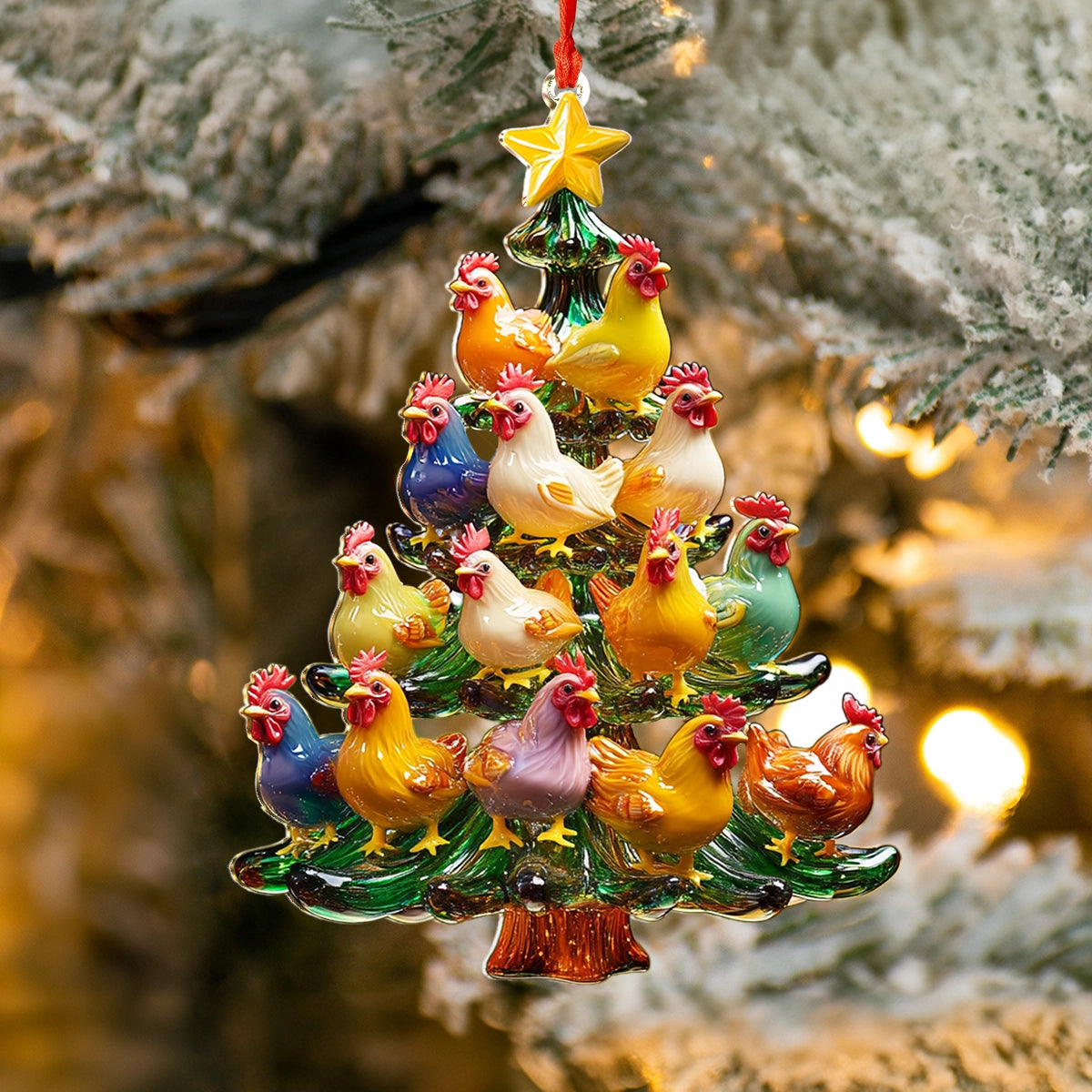 Shineful 2D Acrylic Ornament Festive Flock Christmas Tree