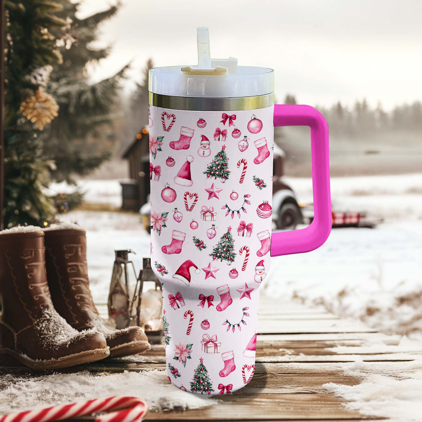 Shineful Tumbler Pink Christmas Wonderland